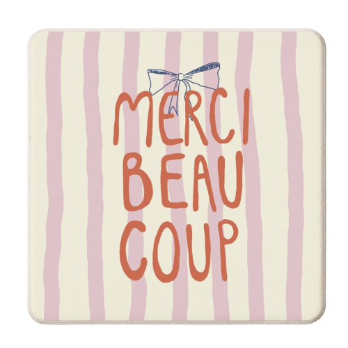 Merci Beaucoup French Style drsign - personalised beer coaster by Giddy Kipper