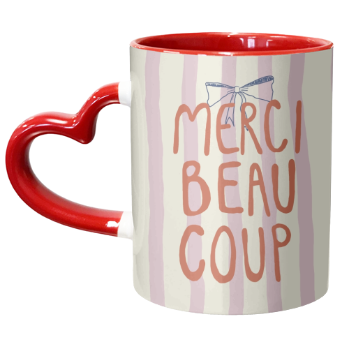 Merci Beaucoup French Style drsign - unique mug by Giddy Kipper