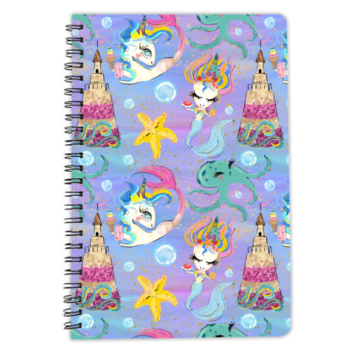 mermaids in the ocean - personalised A4, A5, A6 notebook by Anastasios Konstantinidis