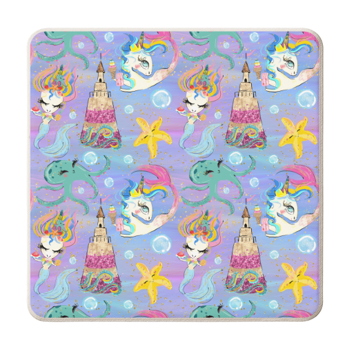 mermaids in the ocean - personalised beer coaster by Anastasios Konstantinidis