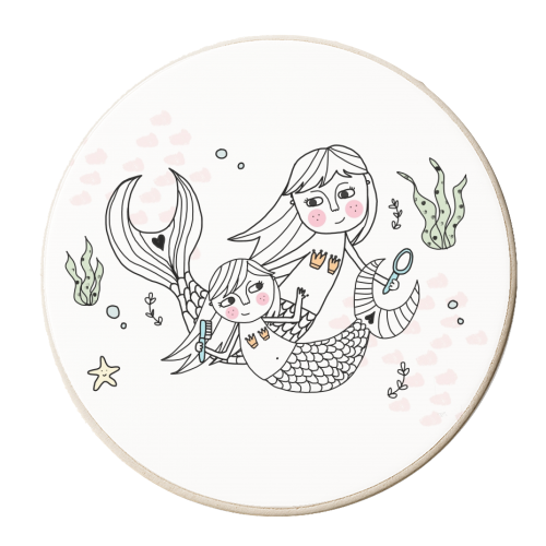 Mermaids - personalised beer coaster by Nichola Cowdery
