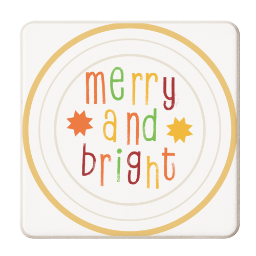Merry and Bright Christmas Plate - personalised beer coaster by AbiGoLucky
