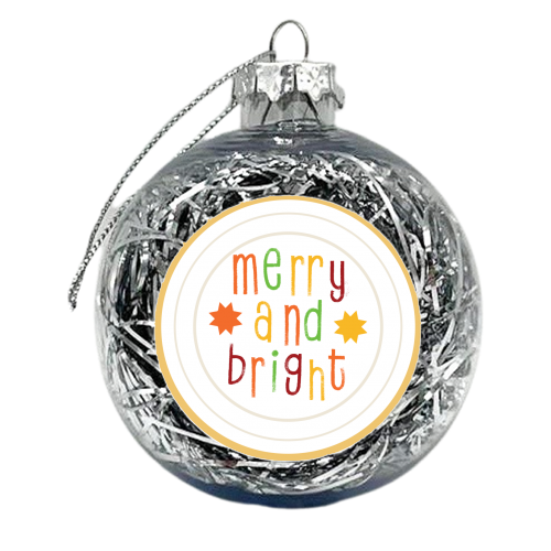 Merry and Bright Christmas Plate - xmas bauble by AbiGoLucky