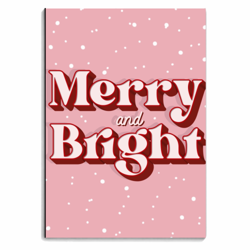 Merry and bright snow Christmas print - personalised A4, A5, A6 notebook by The Girl Next Draw