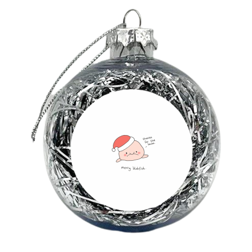 merry blobfish - xmas bauble by Ellie Bednall