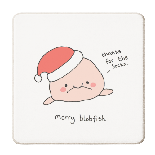 merry blobfish - personalised beer coaster by Ellie Bednall