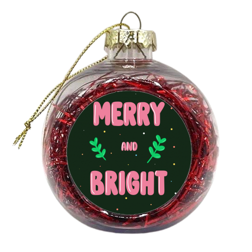 Merry & Bright - xmas bauble by Pink and Pip