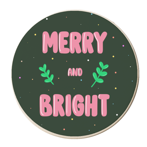 Merry & Bright - personalised beer coaster by Pink and Pip