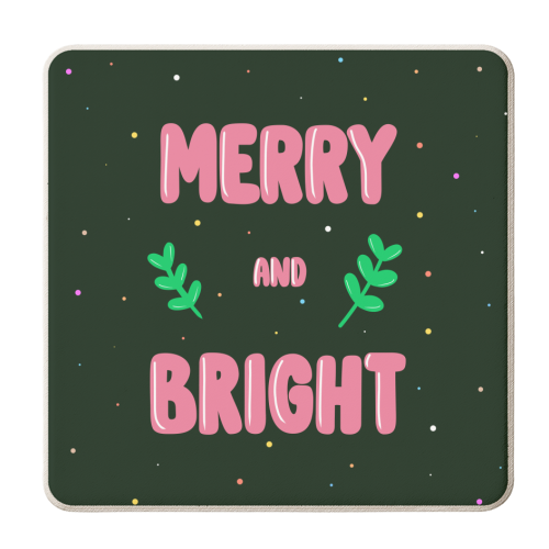 Merry & Bright - personalised beer coaster by Pink and Pip