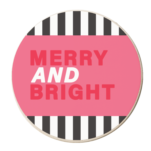 Merry & Bright - personalised beer coaster by The Boy and the Bear