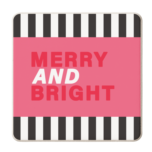 Merry & Bright - personalised beer coaster by The Boy and the Bear