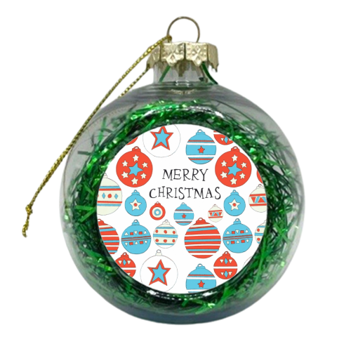 Merry Christmas - xmas bauble by Yazmin Brooks