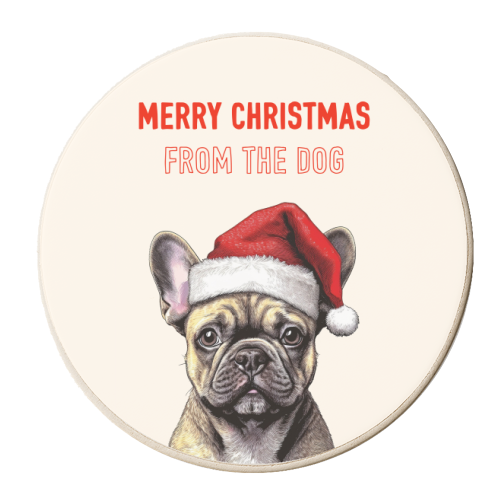 Merry Christmas From The French Bulldog - personalised beer coaster by Adam Regester