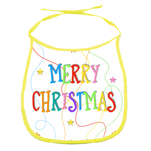 Merry Christmas - funny baby bib by Adam Regester