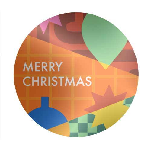 Merry Christmas Geometric Xmas Design - Circle Sticker by AbiGoLucky