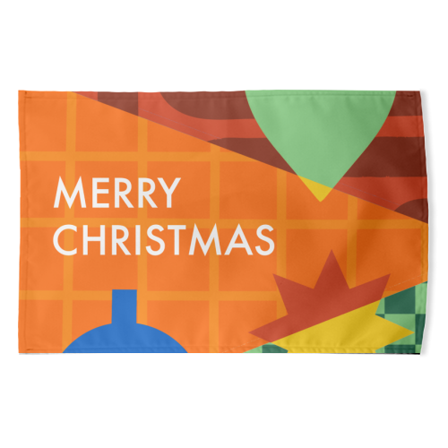 Merry Christmas Geometric Xmas Design - funny tea towel by AbiGoLucky