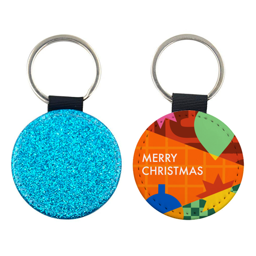 Merry Christmas Geometric Xmas Design - keyring by AbiGoLucky