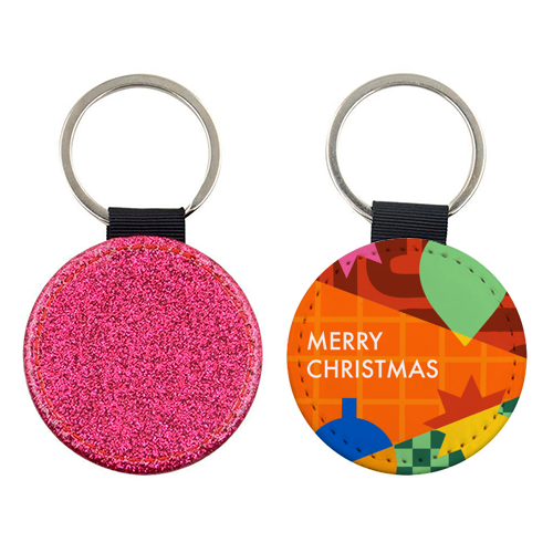 Merry Christmas Geometric Xmas Design - keyring by AbiGoLucky