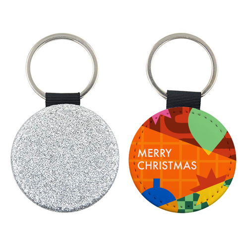 Merry Christmas Geometric Xmas Design - keyring by AbiGoLucky