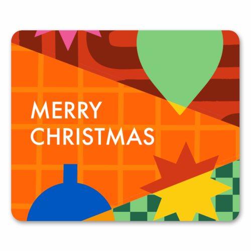 Merry Christmas Geometric Xmas Design - mouse mat by AbiGoLucky