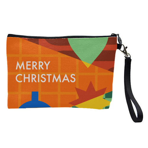 Merry Christmas Geometric Xmas Design - pretty makeup bag by AbiGoLucky