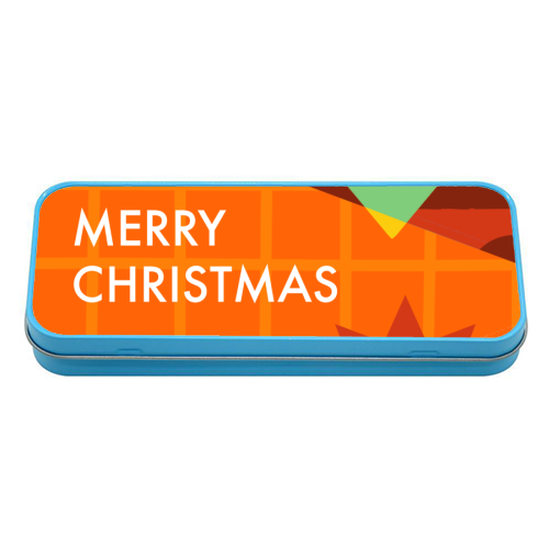 Merry Christmas Geometric Xmas Design - tin pencil case by AbiGoLucky