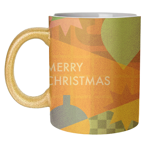 Merry Christmas Geometric Xmas Design - unique mug by AbiGoLucky