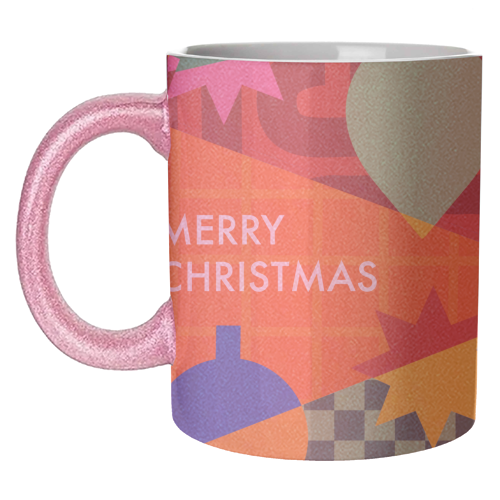 Merry Christmas Geometric Xmas Design - unique mug by AbiGoLucky