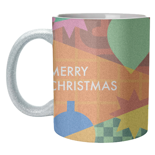 Merry Christmas Geometric Xmas Design - unique mug by AbiGoLucky