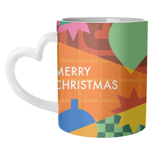 Merry Christmas Geometric Xmas Design - unique mug by AbiGoLucky