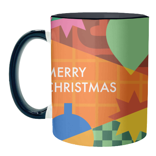 Merry Christmas Geometric Xmas Design - unique mug by AbiGoLucky
