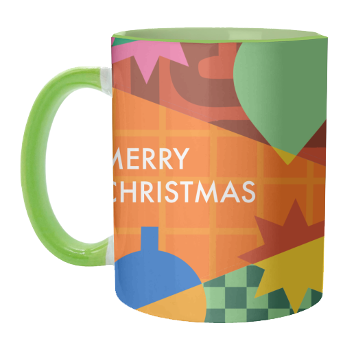 Merry Christmas Geometric Xmas Design - unique mug by AbiGoLucky