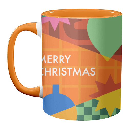 Merry Christmas Geometric Xmas Design - unique mug by AbiGoLucky