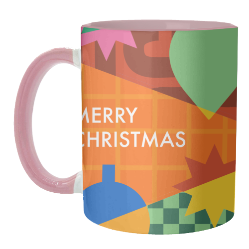 Merry Christmas Geometric Xmas Design - unique mug by AbiGoLucky