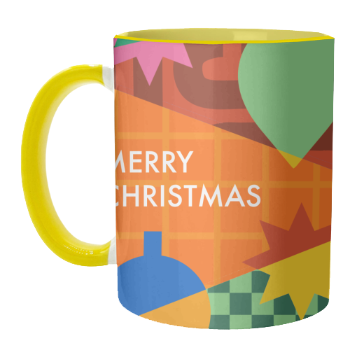 Merry Christmas Geometric Xmas Design - unique mug by AbiGoLucky