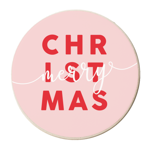 Merry Christmas - personalised beer coaster by Kind of Simple Designs