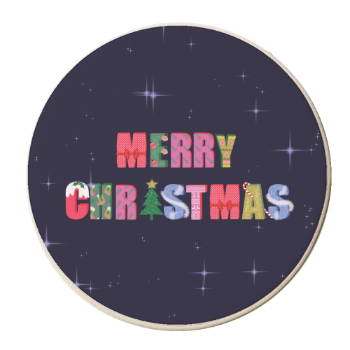 Merry Christmas - personalised beer coaster by Luxe and Loco