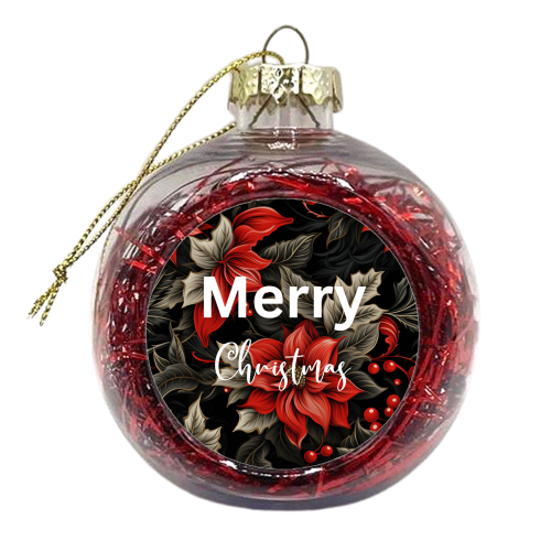 Merry Christmas poinsettia flowers - xmas bauble by haris kavalla