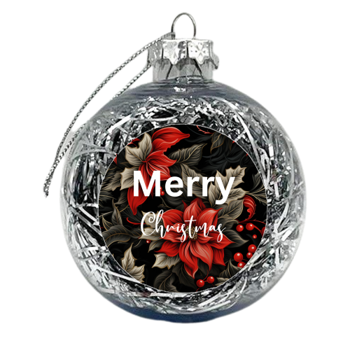 Merry Christmas poinsettia flowers - xmas bauble by haris kavalla