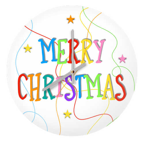 Merry Christmas - quirky wall clock by Adam Regester
