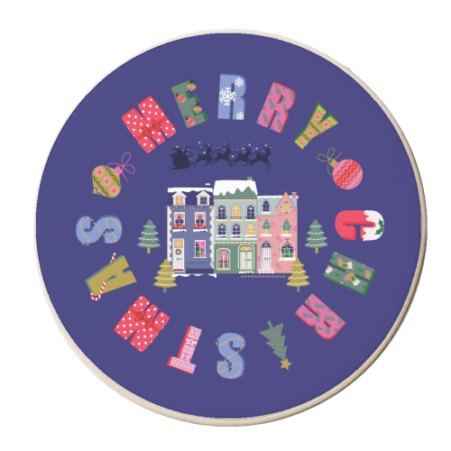 Merry Christmas Santa - personalised beer coaster by Luxe and Loco