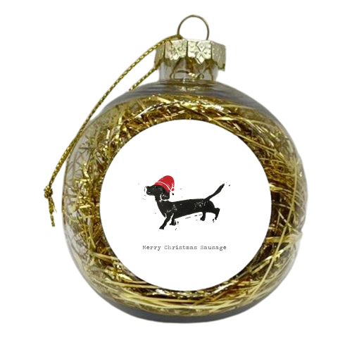 Merry Christmas Sausage - xmas bauble by The 13 Prints
