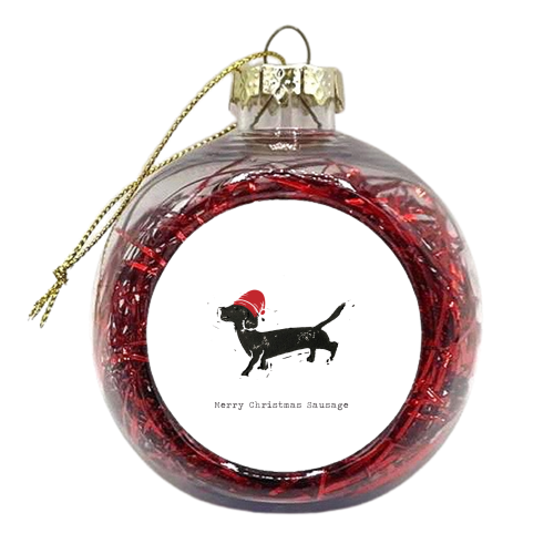 Merry Christmas Sausage - xmas bauble by The 13 Prints