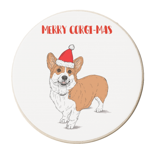 Merry Corgi-mas - personalised beer coaster by Adam Regester
