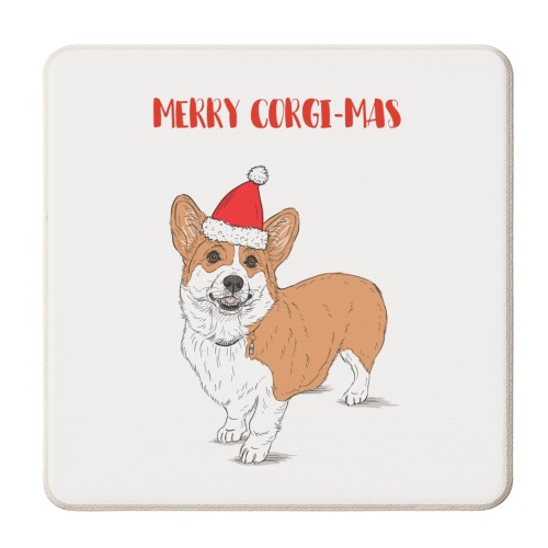 Merry Corgi-mas - personalised beer coaster by Adam Regester