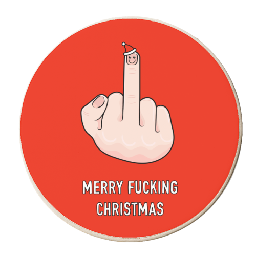 Merry Fucking Christmas - personalised beer coaster by Adam Regester