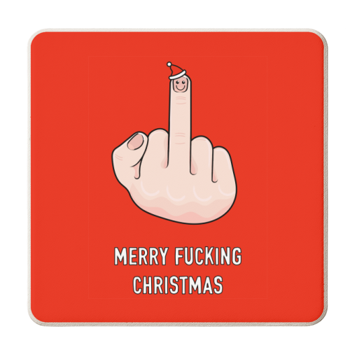 Merry Fucking Christmas - personalised beer coaster by Adam Regester