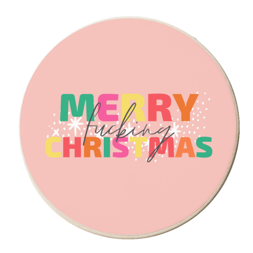 Merry Fucking Christmas - personalised beer coaster by OhMC! Designs