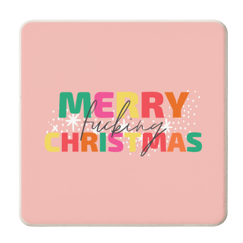 Merry Fucking Christmas - personalised beer coaster by OhMC! Designs