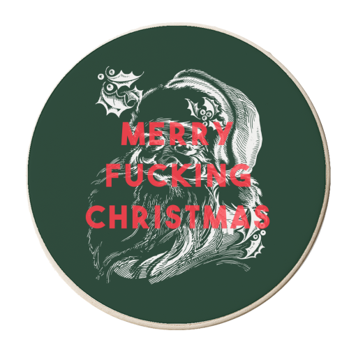 Merry Fucking Christmas - personalised beer coaster by The 13 Prints